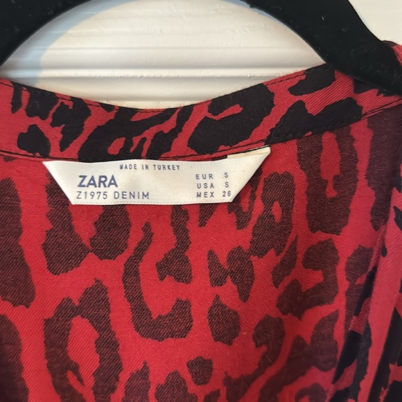 ZARA SIZE SMALL red and black animal print dress - Picture 2 of 12